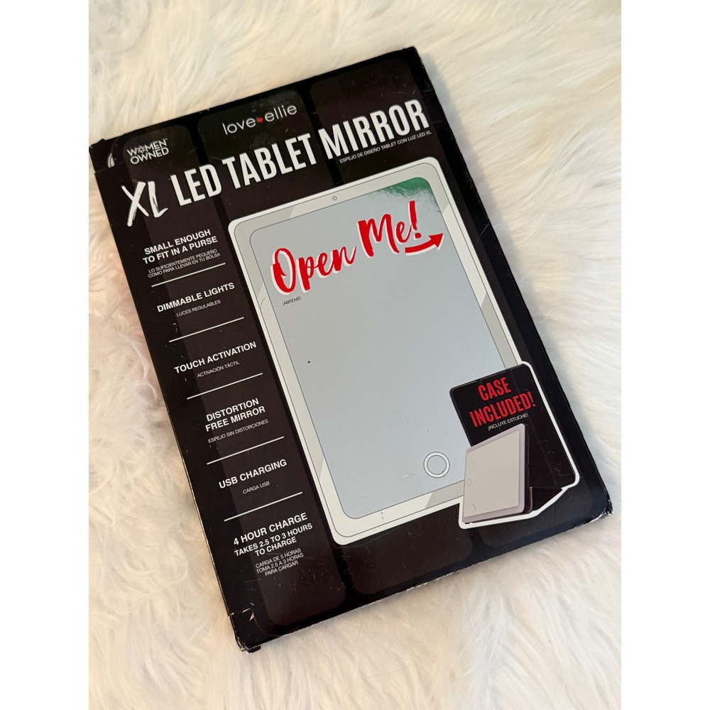 Love Ellie XL LED Tablet Mirror Portable Dimmable Rechargeable Vanity Mirror